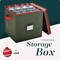 Christmas Ornament Storage - Stores upto 64 Holiday Ornaments, Adjustable Dividers, Two Handles. Storage Box Keeps Holiday Decorations Clean and Dry for Next Season. (Green)